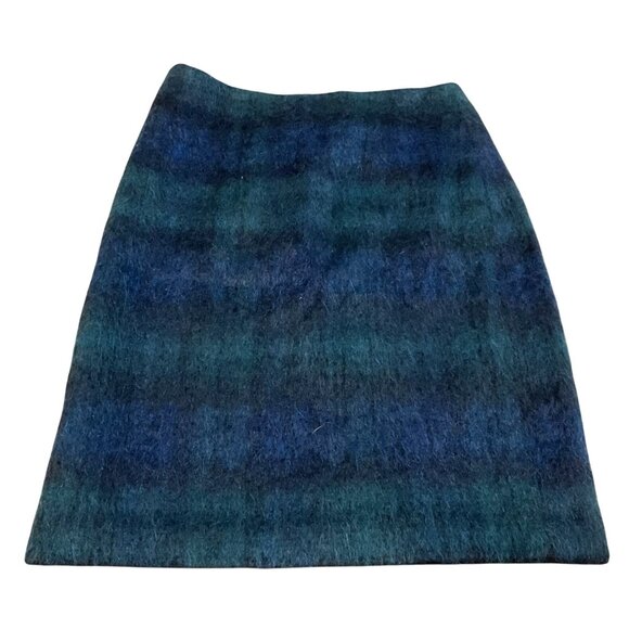 Talbots Soft Mohair Skirt Size 10 lined Blue Green knee length Wool blend Womens - Picture 2 of 5